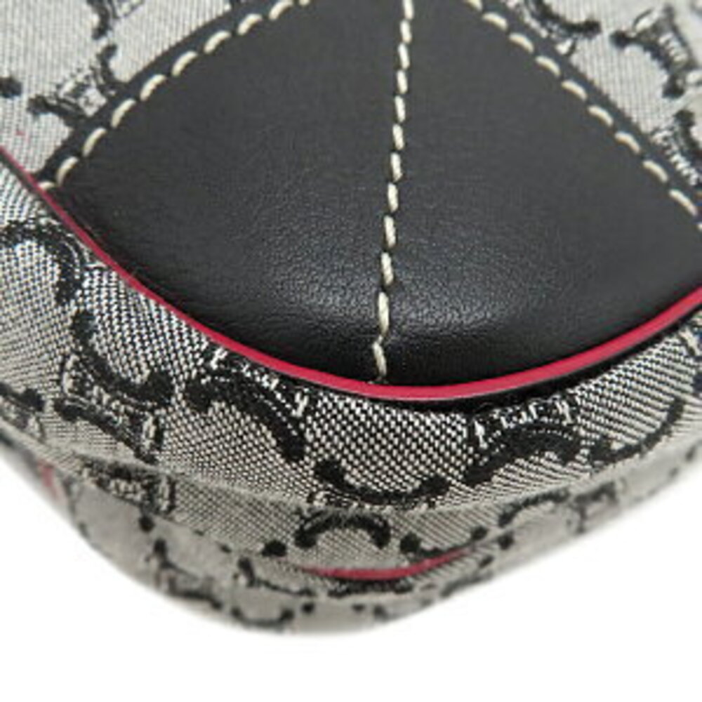 Celine shoulder bag gray black Macadam canvas leather - Picture 4 of 9